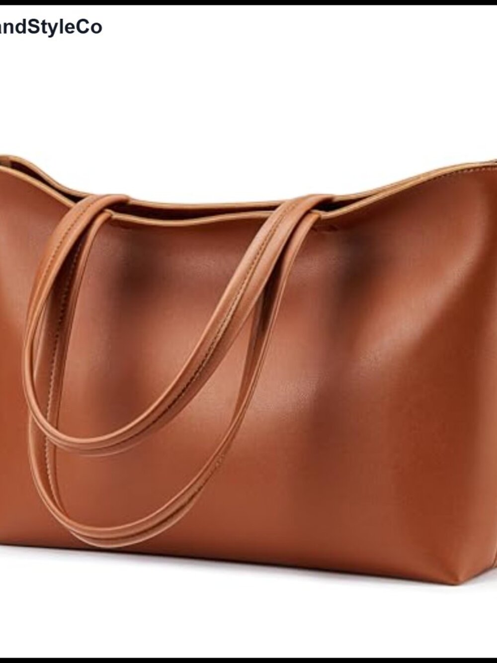 KALIDI Vegan Leather Satchel Tote Bag Zipper Shoulder Purse Minimalist